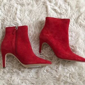 Leith Red Suede Booties
